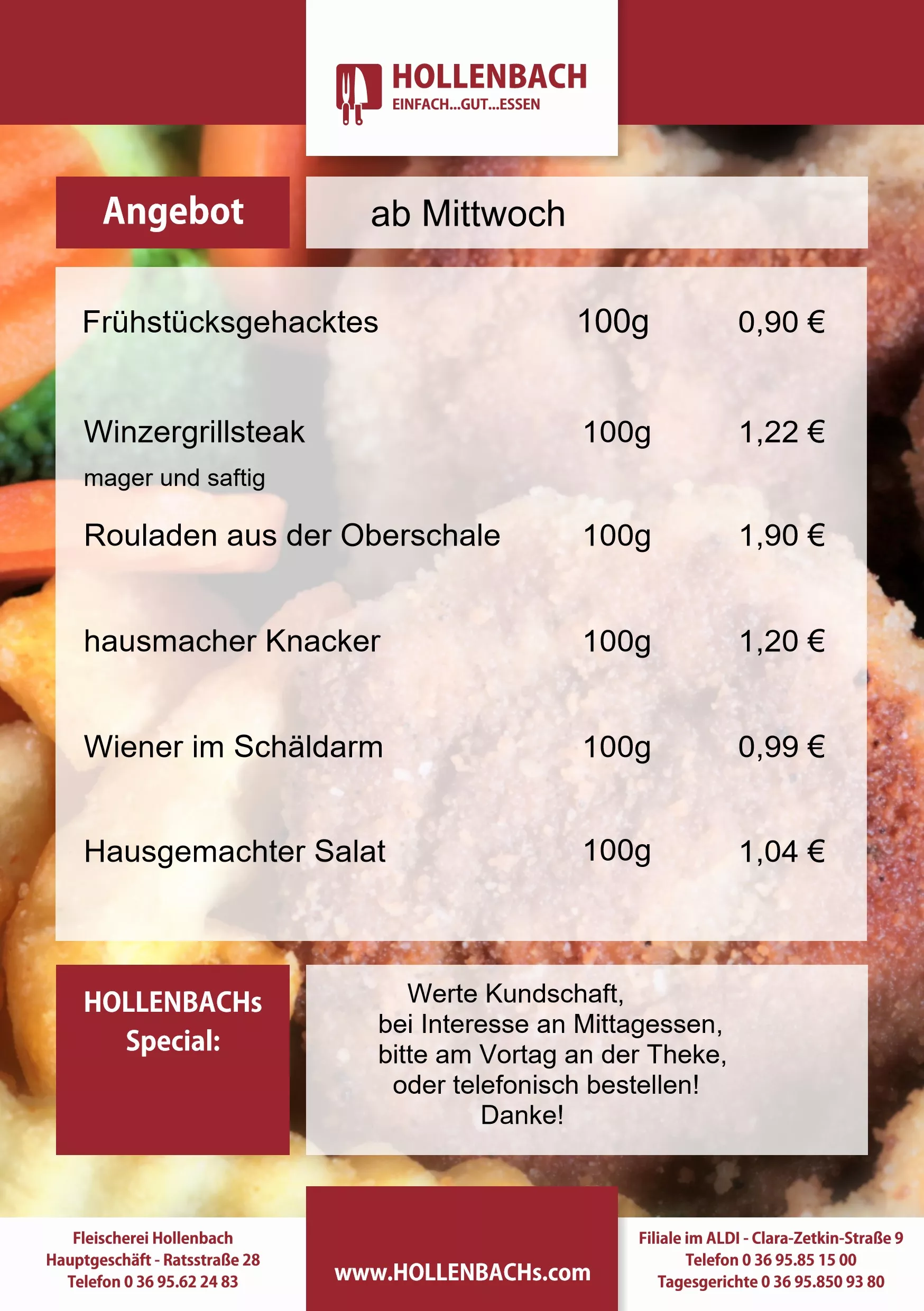 HOLLENBACHs Angebot der Woche