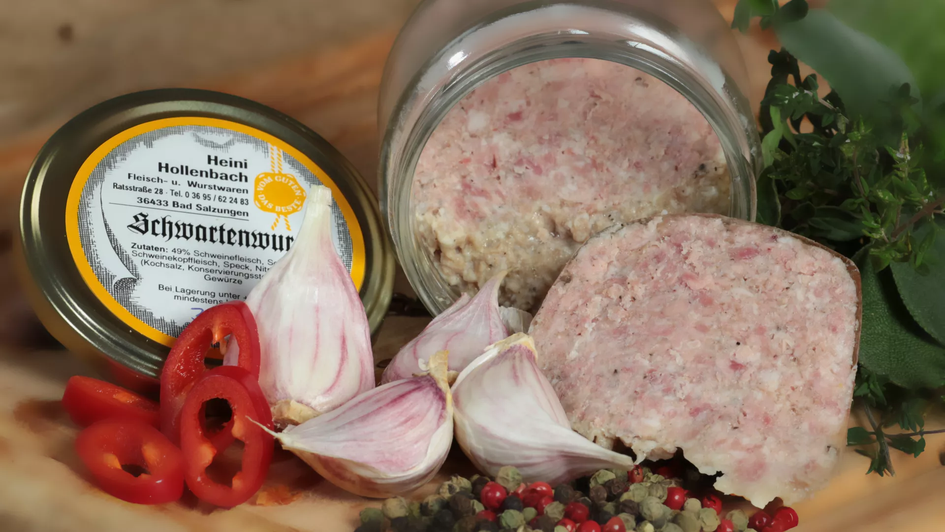 Schwartenwurst im Glas